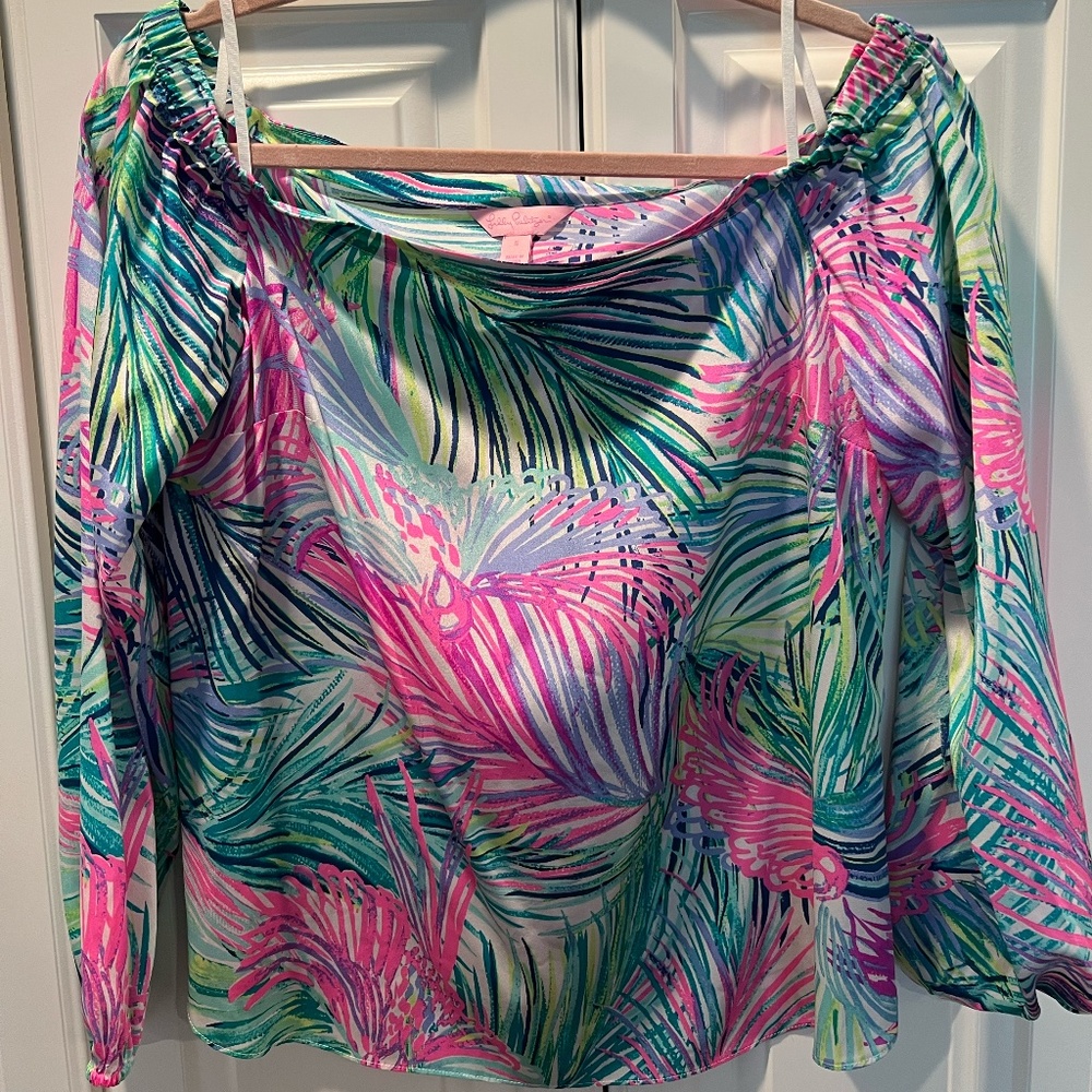 Lily Pulitzer Adira Silk Off the Shoulder Top